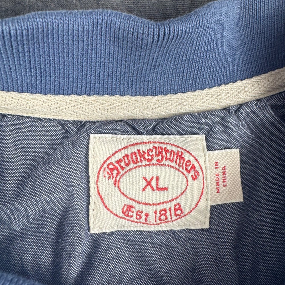 Brooks Brothers Mens XL Blue Striped Pique Polo Shirt Short Sleeve Golden Fleece - Picture 3 of 10